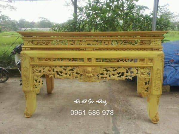 Bàn thờ án gian Tứ Linh hóa gỗ mít