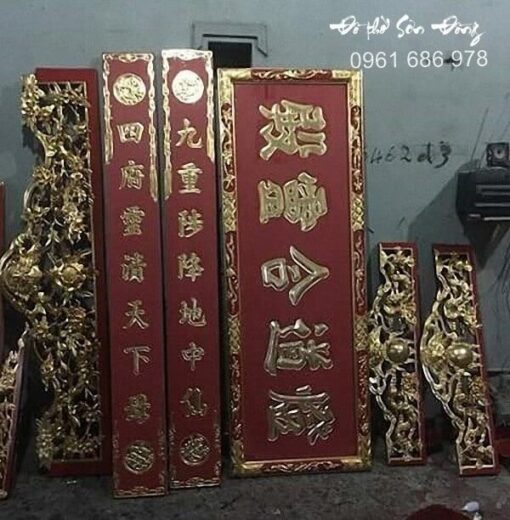 Hoành phi câu đối gỗ hương đẹp