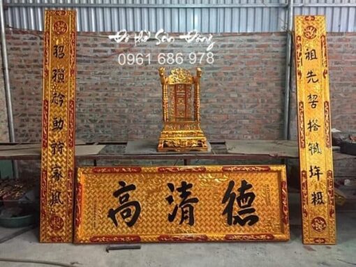 Hoành phi câu đối gỗ hương đẹp