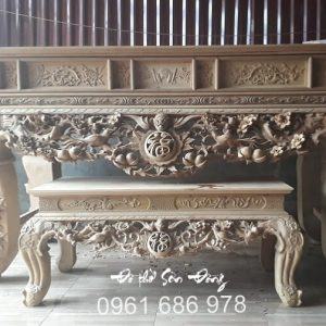Bộ sập thờ Mai Điểu gỗ gụ