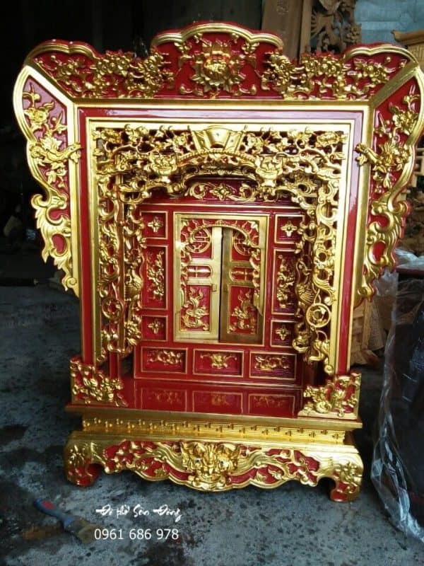 Khám thờ tư gia gỗ dổi