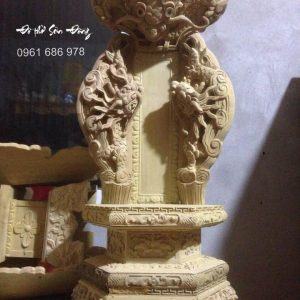 Bài vị thờ chạm rồng gỗ mít