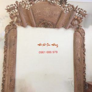 Bộ cuốn thư câu đối Hồng Trĩ gỗ gụ