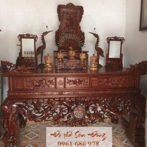 Sập thờ con dơi chữ Phúc gỗ gụ