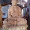 Tượng Phật A di đà ngồi đài sen bằng gỗ mít