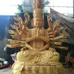 Tượng Phật Bà Quan Âm nghìn mắt nghìn tay gỗ mít