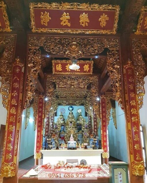 Bộ câu đối hoành phi nhà thờ Phật tại gia