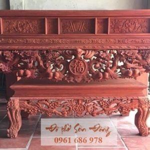 Sập thờ Mai Điểu gỗ gụ chân 22 kèm bàn con