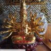 Tượng Thiên Thủ Thiên Nhãn dát vàng ngồi đài sen