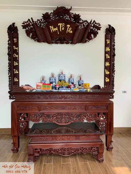 Cuốn thư câu đối gỗ gụ