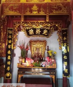 Cuốn thư câu đối gỗ mít